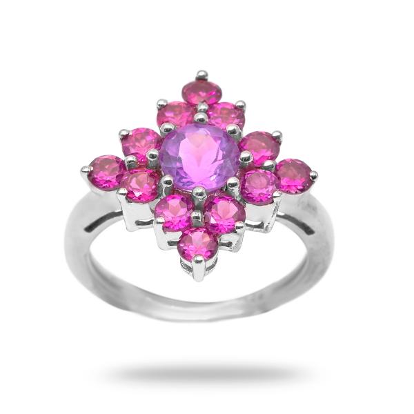 Bague rhodolite, amethyste argent Jasmina